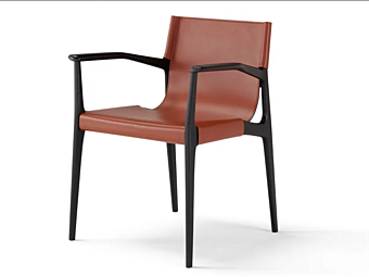 Sedia in pelle conciata e legno Tessa AMURA Sedia in pelle conciata e legno Tessa AMURA fabbrica AMURA dall'Italia