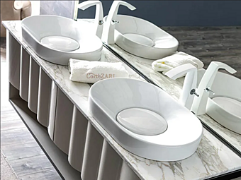 Lavabo ovale in ceramica da piano CORTEZARI LEON LAV-05