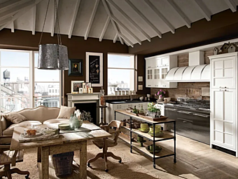 Cucina in legno su misura Kreola composizione 03 MARCHI GROUP fabbrica MARCHI CUCINE dall'Italia