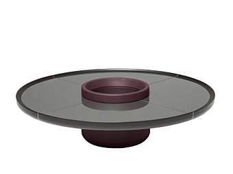 Tavolino da caffè rotondo in pelle GIORGETTI Ray 71500, 71510, 71520