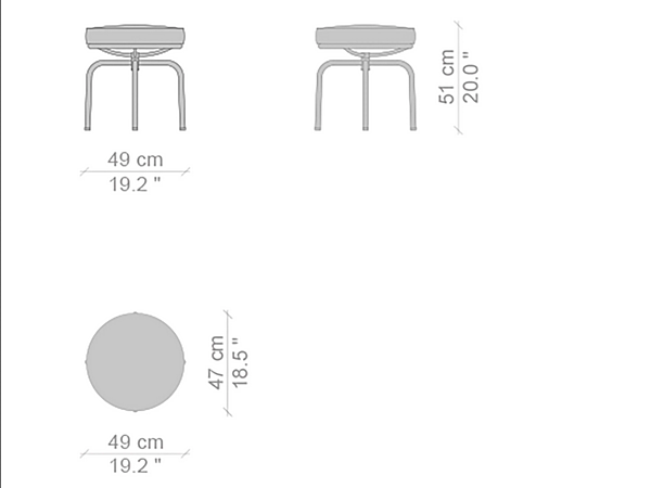Sgabello girevole in materiale durevole CASSINA 8 008 fabbrica CASSINA dall'Italia. Foto №3