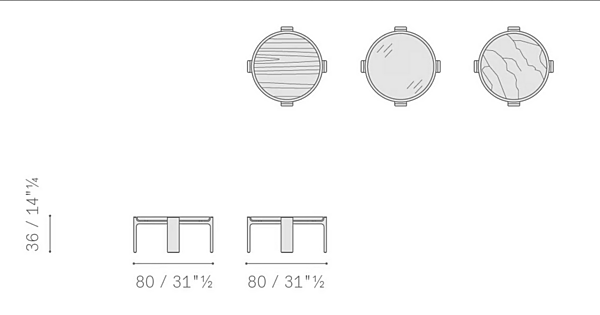 Tavolino da caffè rotondo in vetro POLTRONA FRAU DUO fabbrica POLTRONA FRAU dall'Italia. Foto №13