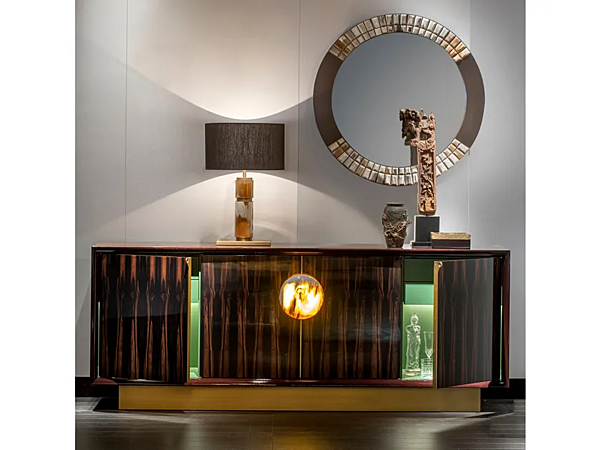 Credenza in ebano con ante cassetti e illuminazione integrata ARCAHORN collezione Helios 7015ebl 7015EBL fabbrica ARCAHORN dall'Italia. Foto №2