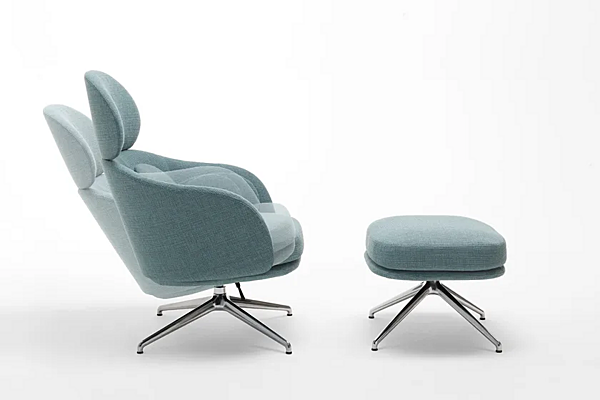 Pouf imbottito con base a 4 razze Saba collezione Sunset fabbrica SABA dall'Italia. Foto №3