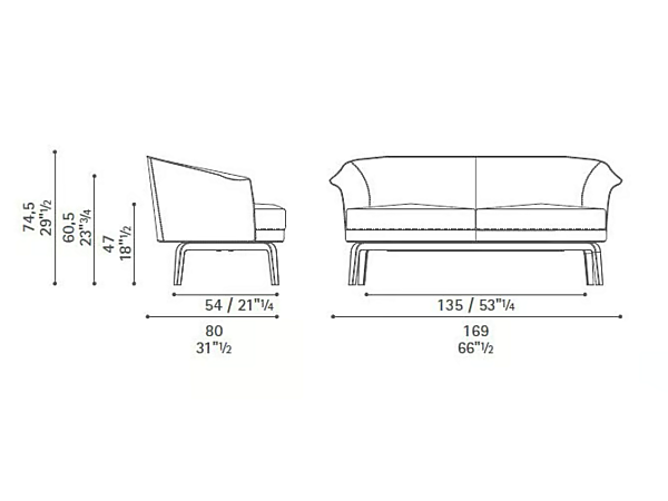 Divano a due posti con schienale imbottito Poltrona Frau Nivola fabbrica POLTRONA FRAU dall'Italia. Foto №5