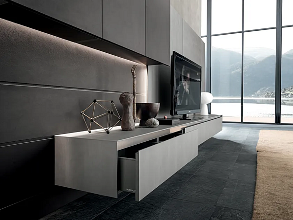 Sistema TV a muro in legno Milltech MODULNOVA Skill fabbrica Modulnova dall'Italia. Foto №3