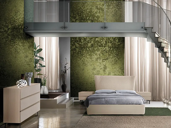 Letto matrimoniale con testiera imbottita CASA +39 EOS E0001, E0006 fabbrica CASA +39 dall'Italia. Foto №2