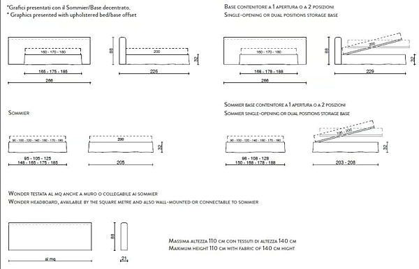 Letto contenitore con testata imbottita Wonder Duomo Design fabbrica Duomo Design dall'Italia. Foto №5