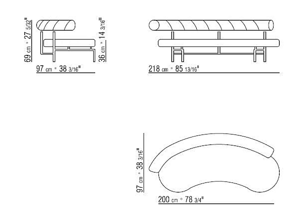 Divano a due posti in tessuto Max FLEXFORM fabbrica FLEXFORM dall'Italia. Foto №4