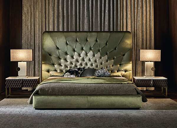 Letto matrimoniale con testata trapuntata in tessuto OPERA CONTEMPORARY VERTIGO 42800/22 fabbrica OPERA CONTEMPORARY dall'Italia. Foto №3