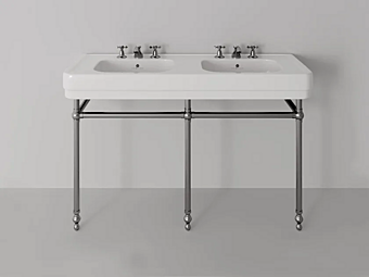 Lavabo console doppio in ceramica con portasciugamani Broadway metal Park Avenue PKBROADWAYM-PKMMETAL130