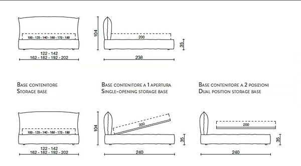 Letto matrimoniale imbottito Orion Duomo Design fabbrica Duomo Design dall'Italia. Foto №3