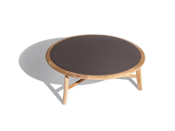 Tavolino da giardino rotondo basso in teak con top in ceramica POLTRONA FRAU The Secret Garden fabbrica POLTRONA FRAU dall'Italia. Foto №4