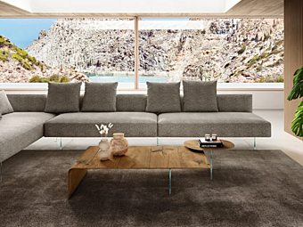 Tavolino da caffè rettangolare in legno e vetro LAGO Lean fabbrica LAGO dall'Italia