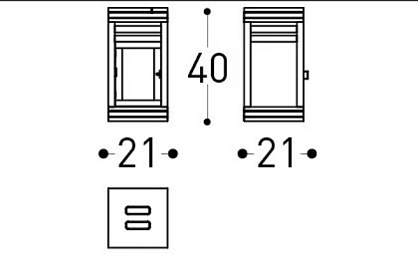 Lanterna in legno e vetro Barcode VARASCHIN 2188, 2189 fabbrica VARASCHIN dall'Italia. Foto №7