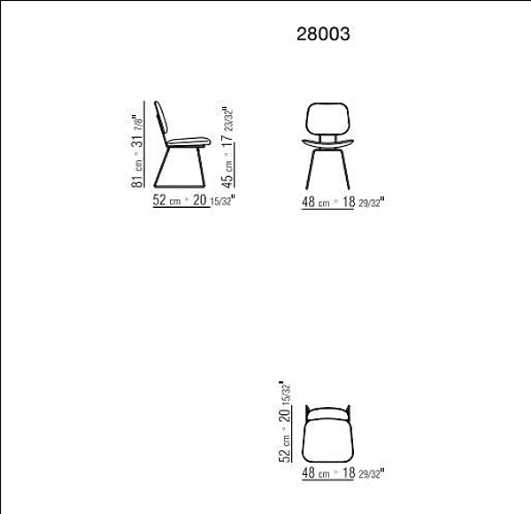 Sedia in pelle conciata con base a slitta FLEXFORM ECHOES S H fabbrica FLEXFORM dall'Italia. Foto №4