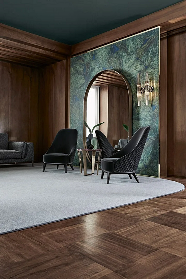 Poltrona alta in tessuto con gambe in legno Leslie OPERA CONTEMPORARY fabbrica OPERA CONTEMPORARY dall'Italia. Foto №2