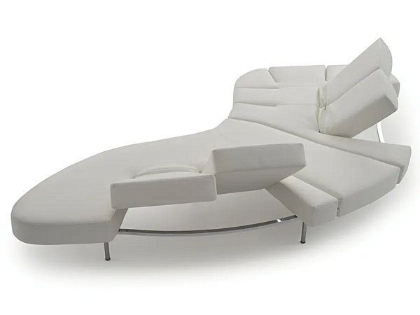 Divano curvo reclinabile in pelle Edra Flap FLP010 fabbrica EDRA dall'Italia. Foto №1