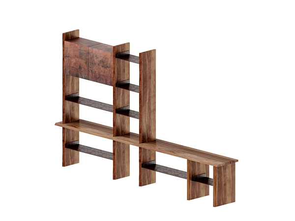 Libreria modulare in noce personalizzata DALE Capanna S 153 fabbrica DALE dall'Italia. Foto №1