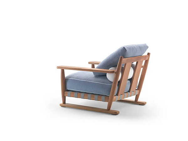 Poltrona da giardino con braccioli in iroko FLEXFORM Meriggio fabbrica FLEXFORM dall'Italia. Foto №7