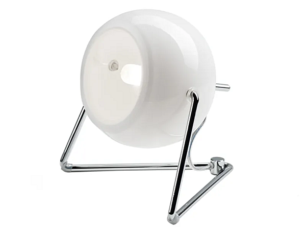 Lampada da tavolo regolabile in cromo Fabbian Beluga bianca fabbrica Fabbian dall'Italia. Foto №1