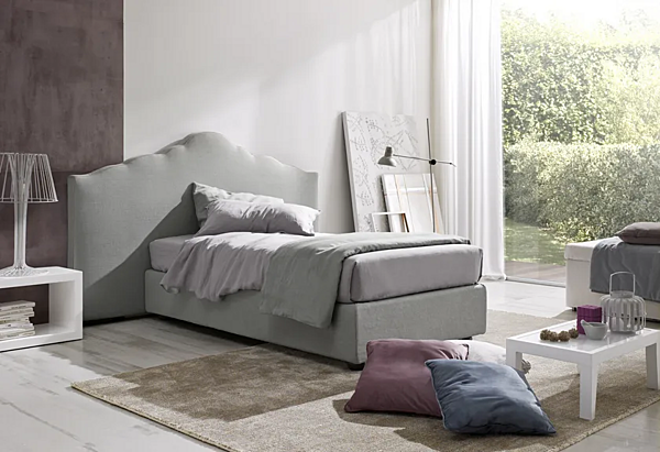 Letto matrimoniale con contenitore e testiera imbottita Duomo Design Elettra fabbrica Duomo Design dall'Italia. Foto №3