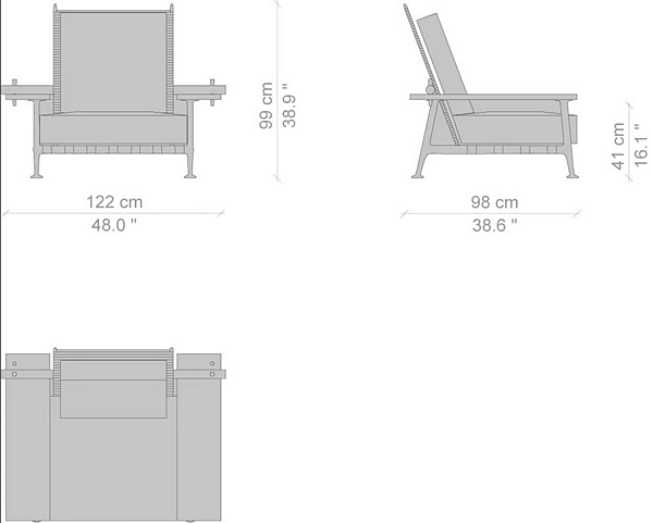 Poltrona da giardino con braccioli in legno CASSINA 239 FENC E NATURE fabbrica CASSINA dall'Italia. Foto №6