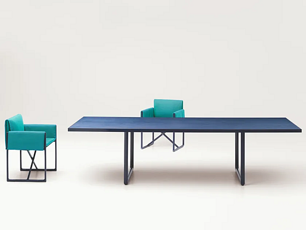 Tavolo da pranzo rettangolare in alluminio e legno Portofino PAOLA LENTI fabbrica PAOLA LENTI dall'Italia. Foto №1