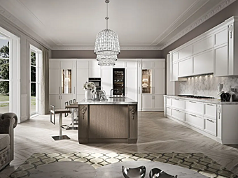 Cucina su misura in rovere con penisola Maya Old Line