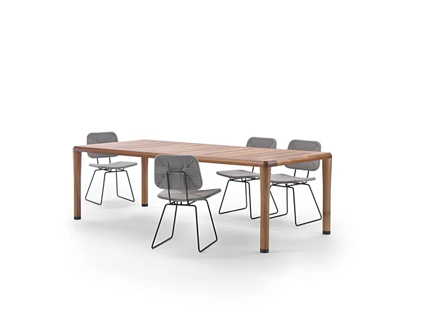 Tavolo da giardino rettangolare in iroko FLEXFORM collezione KOBO fabbrica FLEXFORM dall'Italia. Foto №4