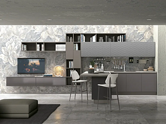 Cucina su misura con isola Clover Lux 1 LUBE CUCINE