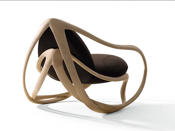Poltrona a dondolo con braccioli in legno GIORGETTI MOVE 69810 fabbrica GIORGETTI dall'Italia. Foto №3