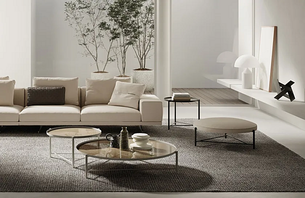 Pouf tondo in tessuto Santamonica Frigerio fabbrica Frigerio dall'Italia. Foto №2