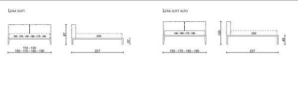 Letto matrimoniale con testata imbottita Lera Soft Duomo Design fabbrica Duomo Design dall'Italia. Foto №5