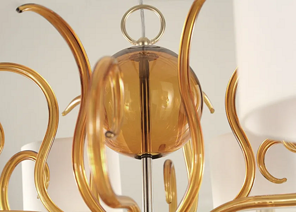 Светильник из муранского стекла ручной работы TOURBILLON MULTIFORME LP0505-6-A2 fabbrica MULTIFORME dall'Italia. Foto №4