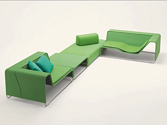Диван модульный для сада с мягкой спинкой PAOLA LENTI ISOLA