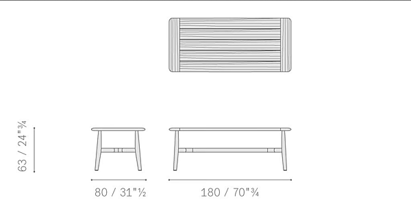 Tavolo da giardino rettangolare in teak POLTRONA FRAU The Secret Garden fabbrica POLTRONA FRAU dall'Italia. Foto №15