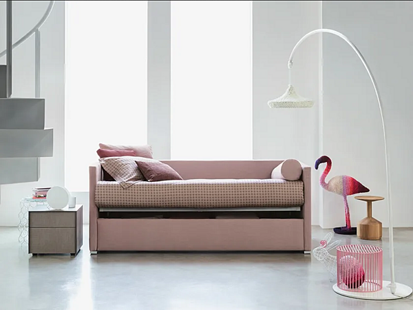 Letto singolo convertibile in tessuto Flou collezione Biss fabbrica Flou dall'Italia. Foto №3