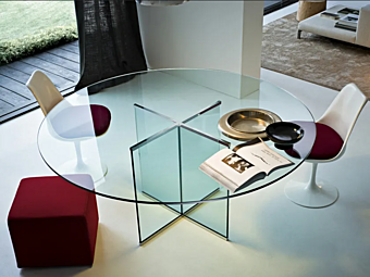 Tavolo rotondo in cristallo Eros Gallotti&Radice fabbrica Gallotti & Radice dall'Italia