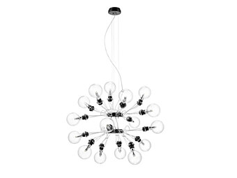 Lampada a sospensione in vetro e alluminio LED Matrix Doppia Lumina 387