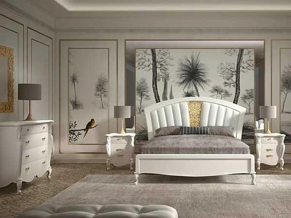 Letto matrimoniale in legno imbottito con schienale alto CASA +39 SMERALDO C22024 fabbrica CASA +39 dall'Italia. Foto №2