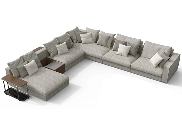 Divano modulare angolare in tessuto con chaise longue Skyline GIORGETTI fabbrica GIORGETTI dall'Italia. Foto №1