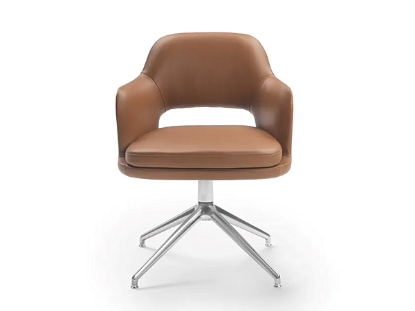 Poltrona girevole in pelle con base a 4 razze Eliseo FLEXFORM 29614 fabbrica FLEXFORM dall'Italia. Foto №2