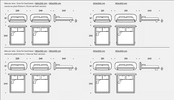 Letto matrimoniale con pannello imbottito in tessuto Wabi Saba fabbrica SABA dall'Italia. Foto №13