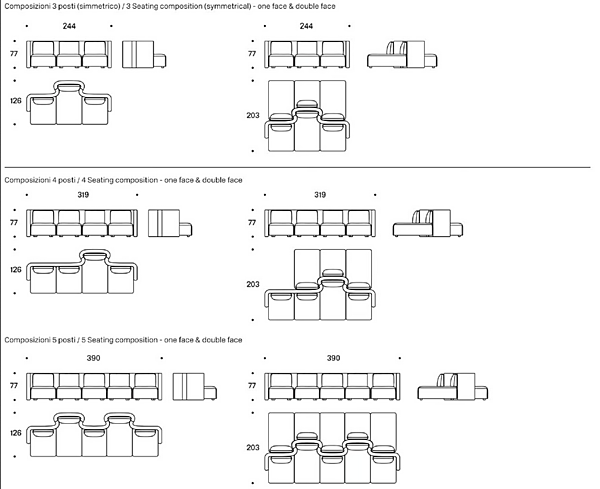 Divano modulare in tessuto Saba collezione Gala fabbrica SABA dall'Italia. Foto №20