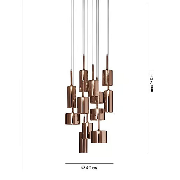 Lampada a sospensione in vetro Spillray AXOLIGHT SP SPIL 12 fabbrica Axolight dall'Italia. Foto №5