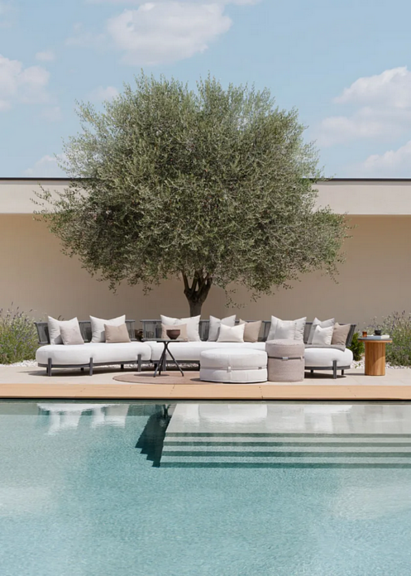 Divano curvo a 2 posti in tessuto giardino Loto Atmosphera fabbrica ATMOSPHERA dall'Italia. Foto №13