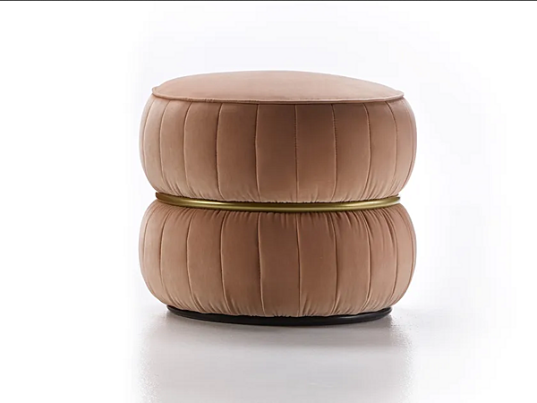 Pouf rotondo in velluto Lillo Black Tie LIL55 fabbrica Black Tie dall'Italia. Foto №1