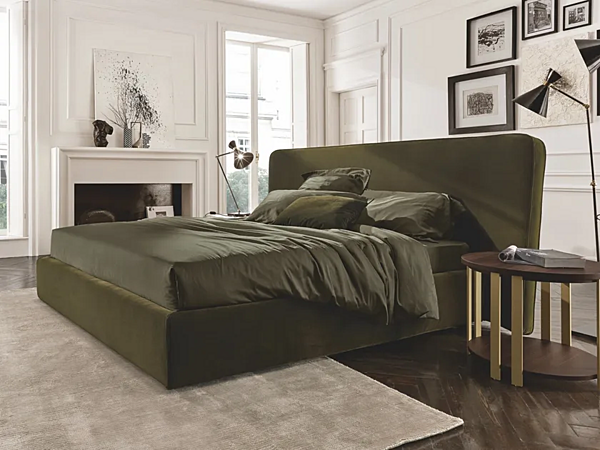 Letto matrimoniale con rivestimento in tessuto Firenze Duomo Design fabbrica Duomo Design dall'Italia. Foto №1