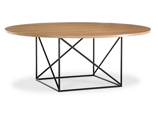 Tavolo rotondo in acciaio e legno per riunioni CASSINA LC15 015 fabbrica CASSINA dall'Italia. Foto №1